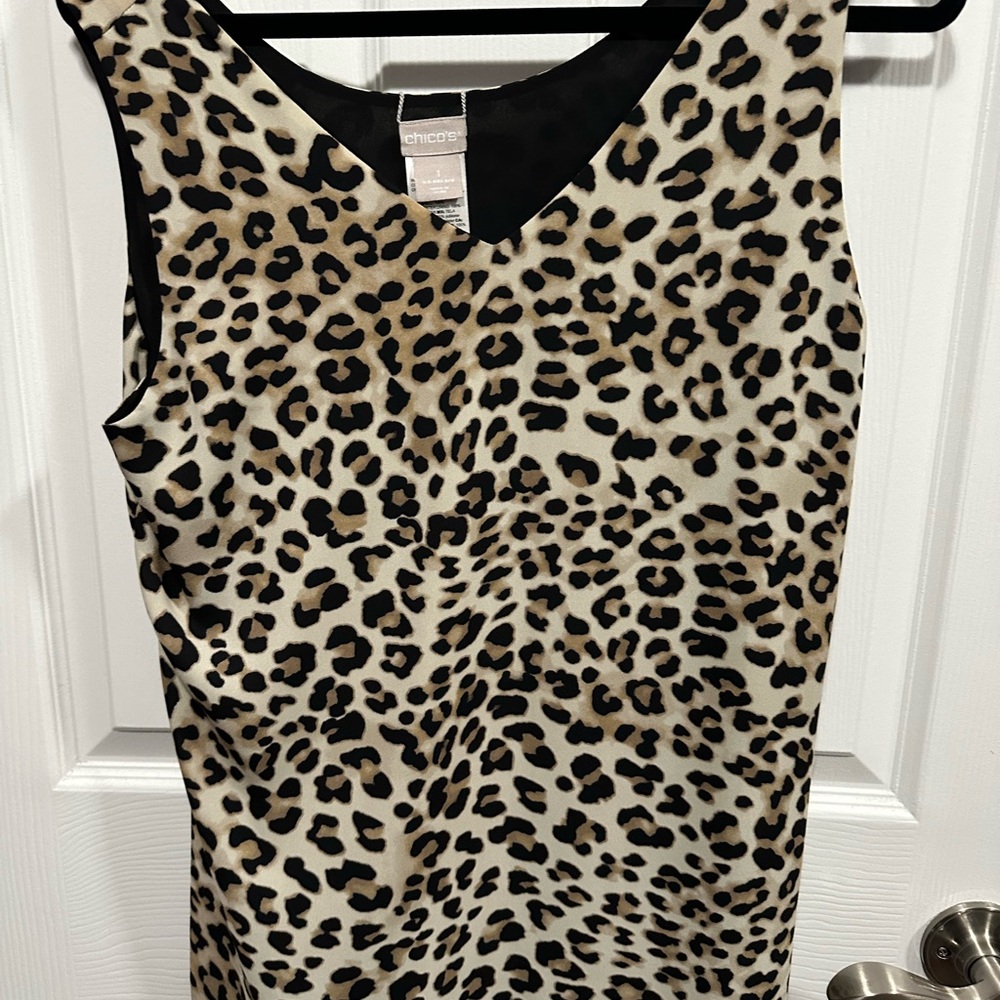 Chico's Animal Print Sleeveless Blouse